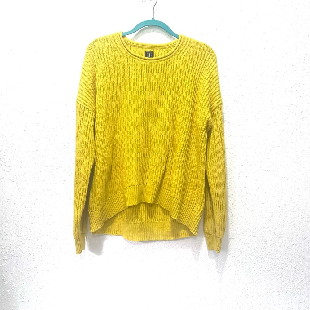 GAP cotton Mustard Yellow Women's Crew Neck Sweater Large